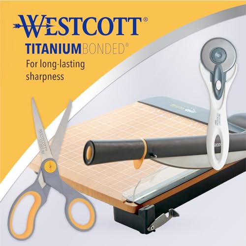 Westcott 8” Titanium Bonded Scissors with Adjustable Glide and Soft Handle, 2-Pack- Durable Multipurpose Scissors for Office, Home, and School Use, Sharp Precision Blades for Everyday Cutting - size: 2-Pack
