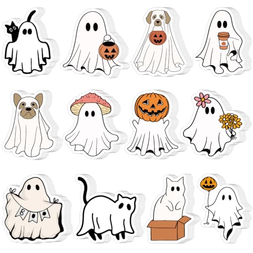 Yinder 24 Pads Halloween Ghost Boo Sticky Notes Kawaii Memo Office School - color: Multicolor, size: Ghost Animal
