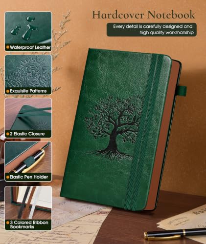 Small Journal Notebook 3.7"x6.8", 300 Page Lined Paper Pocket Size Notebook - color: Green, size: A6 (3.7in x 6.8in)