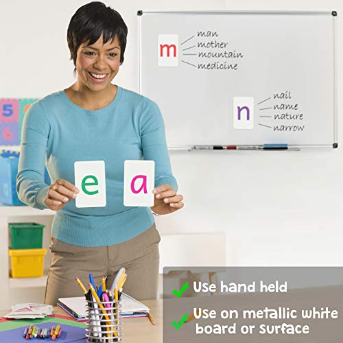 Attractivia Magnetic Big Alphabet ABC Flash Cards - 36 Sturdy Lowercase Large Letters(3 Sets of Vowels) - for Classroom Teachers, Homeschool, ESL, Kids and Adults - style: Lowercase