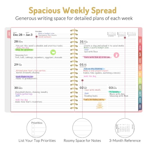 Forvencer 2027 Planner Weekly & Monthly, Flexible Cover Calendar Planner A4 - color: Off-white, size: 8.5"x11" (Jan 2027 - Dec 2027)