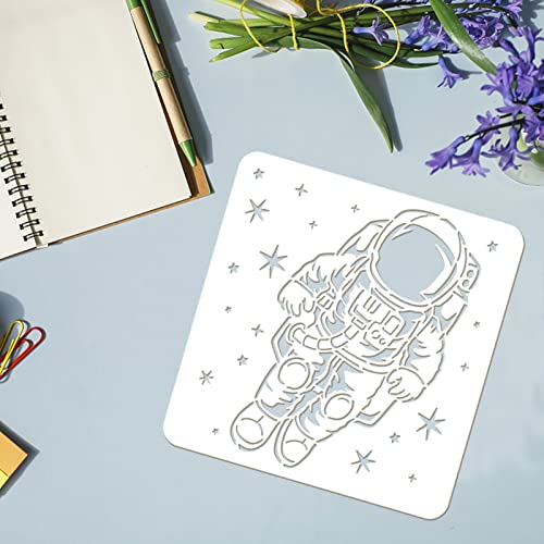 FINGERINSPIRE Astronaut Stencil 11.8x11.8in - Space Theme DIY Stencils for Furniture, Fabric, Canvas, Wood, Floor, Wall, Flat Crafts - color: Astronaut
