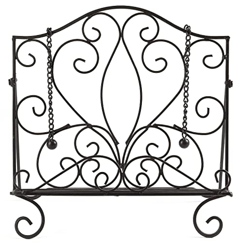 Metal Cookbook Holder Recipe Book Stand for Kitchen, Vintage Scrollwork - style: Scrollwork
