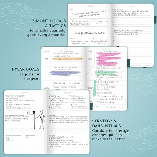 Legend Planner Undated, Weekly & Daily Goal Journal, A5 Dark Teal - color: Dark Teal Gold (Undated), size: A5 (5.5'' x 8.3'')