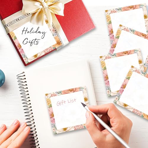Sticky Notes 3x3 Inches, Cute Self-Stick Note Pads, Funny Memo Pads, Easy to Post Sticky Notes for Office, Home & Notebook Soft Flower Bouquet - color: Soft Flower Bouquet