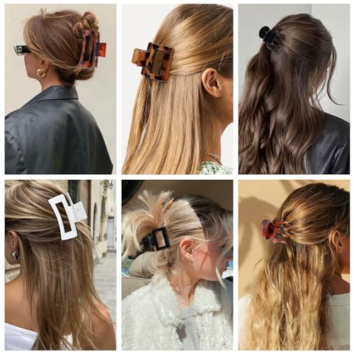SMKSL 12 Pcs Hair Claw Clips for Women & Girls 3 Styles Hair Accessories - color: Tortoise