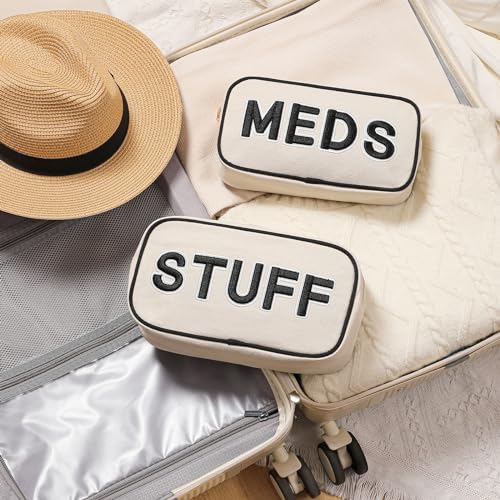 uekeboag Canvas Chenille Letter Medicine Makeup Bag(02Meds) - color: Black Meds
