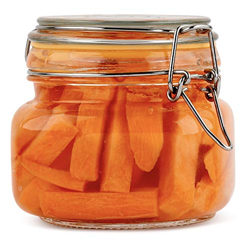 Glass Jar with Airtight Lid 16 oz - size: 16 oz