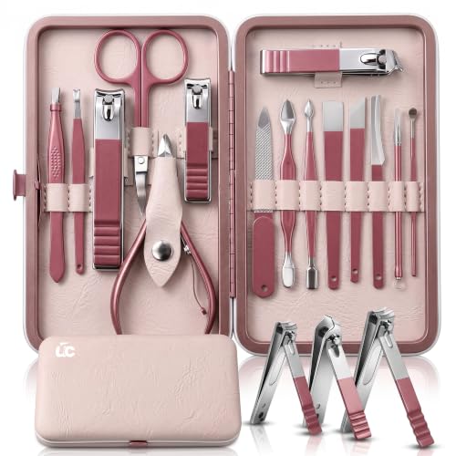 Utopia Care Manicure Set Professional Nail Clippers Kit - color: Pink, size: Pack of 16