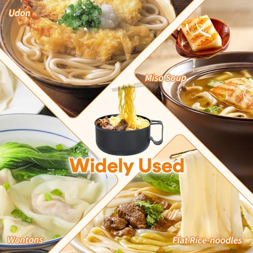 40oz 2 Pack Ramen Bowl, Portable Ramen Cooker, Instant Ramen Noodle Bowls College Dorm Room Apartment Essentials (Black Purple) - color: Black Purple