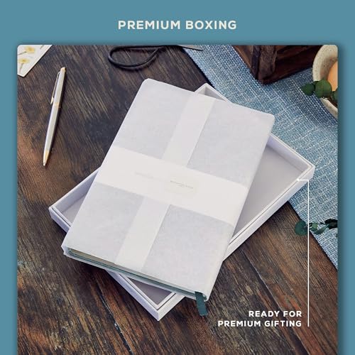 BEECHMORE BOOKS A5 5x8 Lined Leather Journal For Men, 120 GSM with Gift Box - color: Arctic Teal, size: A5 - 5.8" x 8.3" Medium