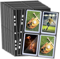 Toploader Binder Pages 4-Pocket, 20 Pcs Top Loader Side-Loading Page for 3" x 4" Toploaders Sleeves | Holds 160 Cards Total