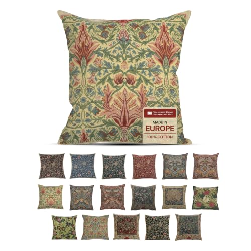 William Morris Snakeshead Tapestry Throw Pillow Cover 16 x 16 in - color: Snakeshead
