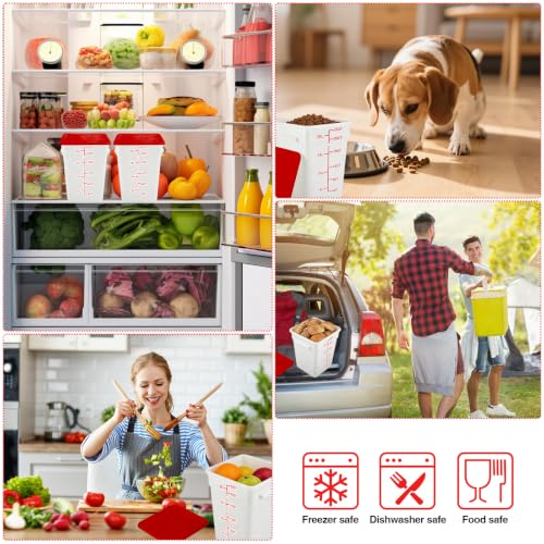 2 Pack Square Food Storage Container With Lid,12-22 Quart Commercial Storage Box With Scale & Handle,Cake Making,Dough Marinating Meat,Kitchen Supplies (Polypropylene, 22 Quart) - color: Polypropylene, size: Square-22 Quart
