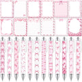 Dispowreath 24 Pcs Pink Bow Sticky Notes with Pens Coquette Gifts - style: Pink bow
