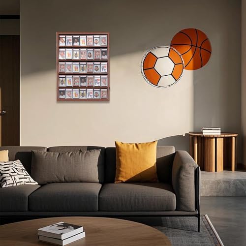 VERANI 35 Graded Sports Baseball Card Display Case Wall Mount Walnut - size: Large-Vertical-Walnut-Blacklock