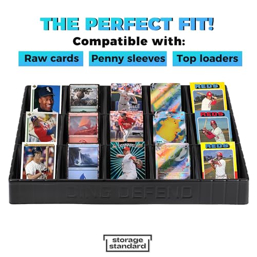 Storage Standard Card Sorting Tray - Stackable Trading Cards Organizer - 15-Compartment Tray Sorter for Organizing Raw, Sleeved or Toploaders - Includes Organization Insert Dividers