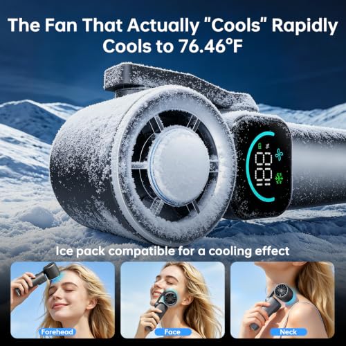 MUXNW Portable Handheld Cooling Fan, Travel Essentials, Gifts for Women - color: Matte Black