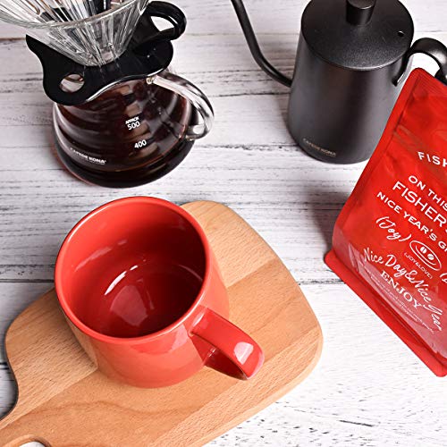 Bosmarlin Glossy Ceramic Coffee Mug, Tea Cup for Office and Home, 18 oz, Suitable for Dishwasher and Microwave(Red, 1) - color: Red