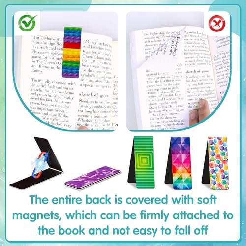 48PCS Magnetic Bookmarks Bulk Magnet Bookmarks Book Lovers Gifts - style: Geometric