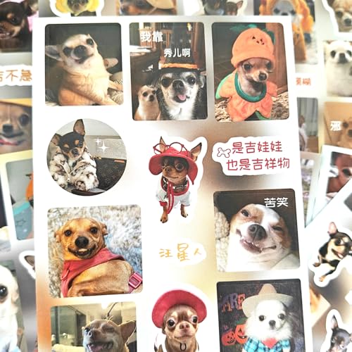 300+ Japanese Sticker Book for Scrapbooking Supplies,Kawaii Pet Themed Stickers Book for Bullet Journaling,Pre-Cut Japanese Stickers for Junk Journal,Phone Case,Cups(Evil Chihuahua) - color: Evil Chihuahua