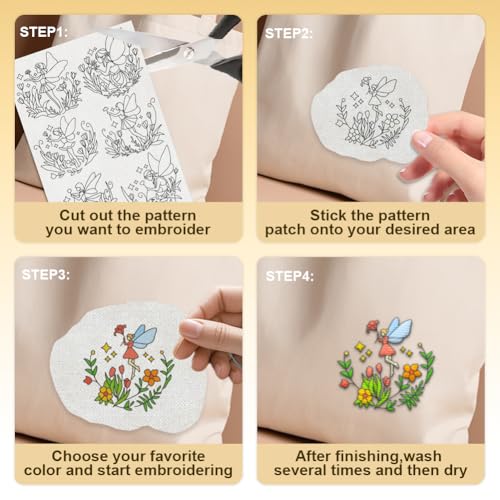 4 Sheets Dancing Fairy Stitch Stabilizer 8.3" x 11.7"