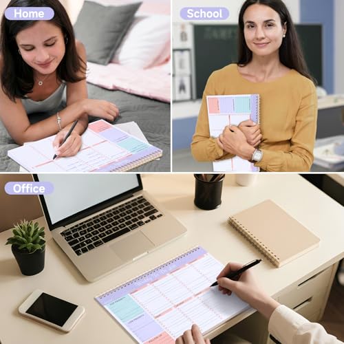 Thboxes Weekly To Do List Notepad, 8.5"x11" Desk Planner 52 Sheets, Purple - color: Lavender Weekly To Do List