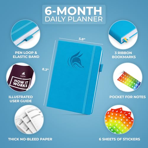 Clever Fox Daily Planner, Undated Professional & College Day, Blue - color: Blue (Undated)