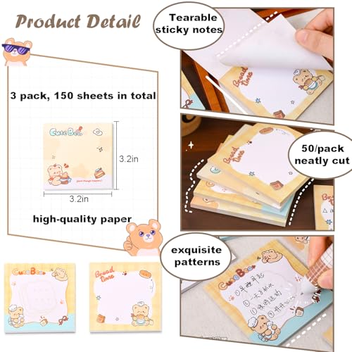 406Pcs Cute Bear Stationery Set, Kawaii Office Supplies Includes Fun Pencil Case Gel Ink Pens, Cartoon Sticky Notes Mini Notebooks Stickers Card Case As Bulk Party Gifts for Girls (Bear) - style: Bear