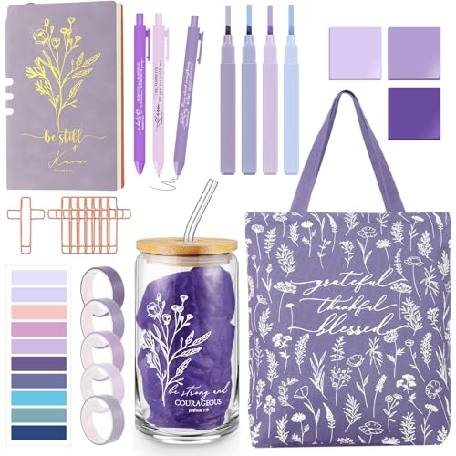 29 Pcs Bible Journaling Supplies Kit, Back to School Gifts - color: Purple, style: Boho
