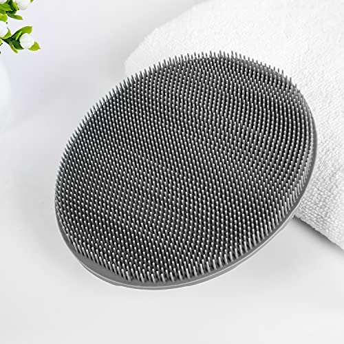 INNERNEED Silicone Body Cleansing Brush Exfoliating Scrubber, Gray - color: Gray