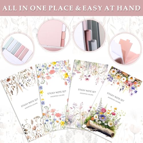 Thenshop 26 Pcs Book Annotation Kit for Women Back to School Supplies, 4 Pack Sticky Note Set of 2112 Sheets Pastel Sticky Notes Tabs Dividers, 12 Highlighters, 10 Gel Pens for Teacher Office Gifts