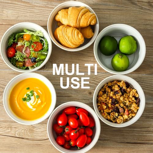 Hasense Cereal Bowls, 20 Ounce Soup Bowls Set of 6, Ceramic Deep Bowl for Kitchen, Perfect for salad Pasta Dessert Oatmeal, Dishwasher and Microwave Safe, Clay-Infused White - color: Clay-Infused White, size: 20 Ounce
