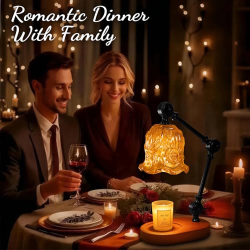 Candle Warmer Lamp Dimmable Wax Melting Warmer Adjustable Height - color: Amber1