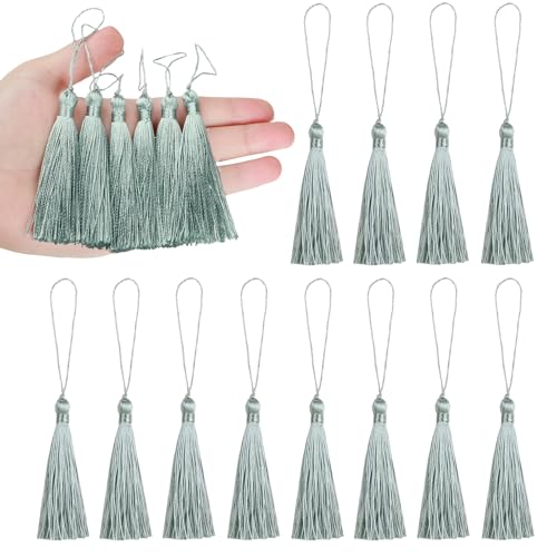 BEL AVENIR 20pcs 5" Silky Floss Carft Tassel Keychain Tassel-Light Blue - color: Light Blue, size: 20pcs