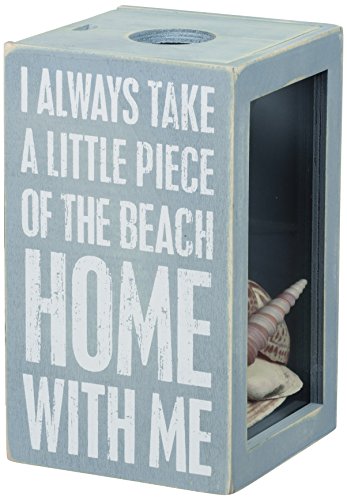 Primitives by Kathy Seashell Holder - Coastal Decor, Glass Display, Treasure Chest, Room and Bedroom Decor - color: Piece of the Beach With Me, style: Coastal