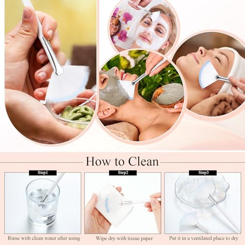 Maitys 9 Pieces Facial Fan Mask Brushes, White Blue - color: White Blue