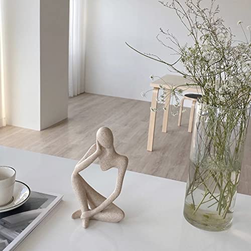Thinker Statues And Sculptures, Sandstone Resin Thinker Statue Ornaments, Abstract Style Sculptures, Housewarming Gifts, Housewarming Decorations, Living Room Dining Desk Decorations (Right, Small) - color: Right, size: Small