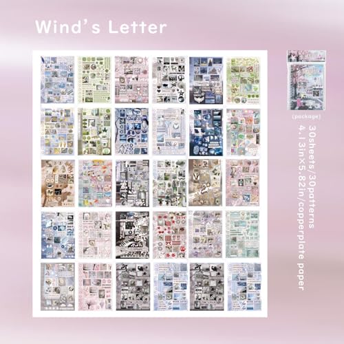 Japanese Stickers for Journaling Supplies,Scenery Japanese Sticker Book - color: Monsoon