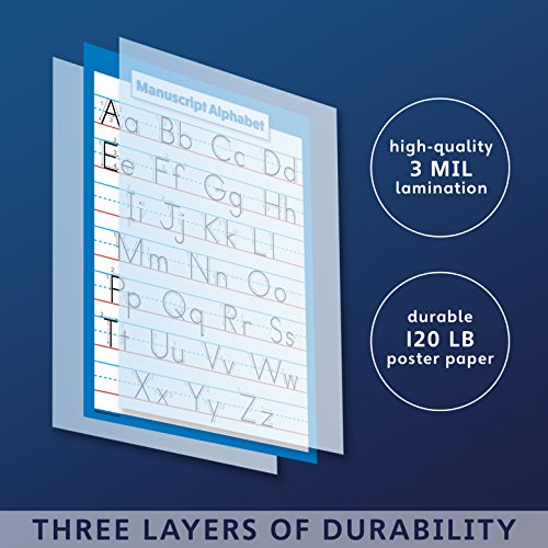 Palace Learning ABC Alphabet - Cursive Chart & Manuscript Poster - Laminated 2 Poster Set (Laminated 18" x 24")