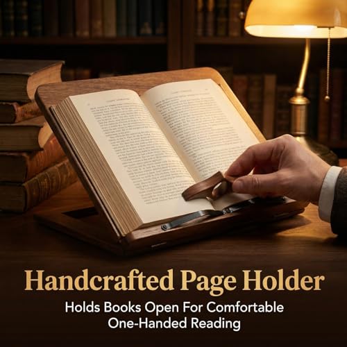 1 Pc Wooden Page Holder, Thumb Page Holder, Reading Accessories, Book Clip for Hands-Free Use, Ideal for Book Lovers & Daily Reading(Medium) - size: Medium
