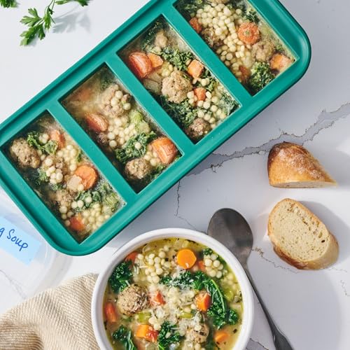 Souper Cubes 1 Cup Silicone Freezer Mold with Lid, Kale, 1-Pack - color: Kale, size: 1-Pack