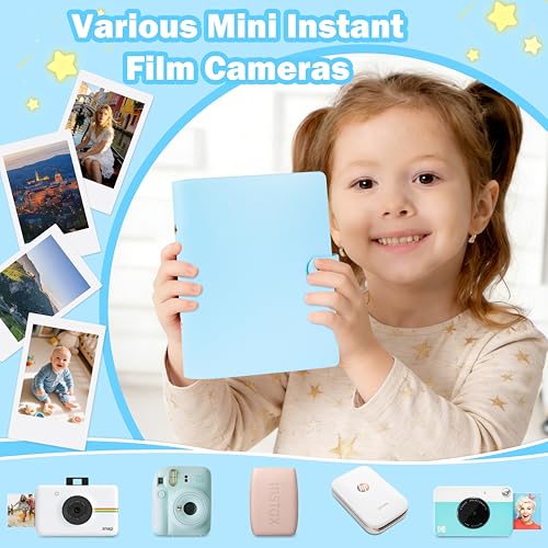 Ruibytree 320 Pockets Album for Instax Mini & Polaroid 2x3" Pictures, Blue - color: Blue