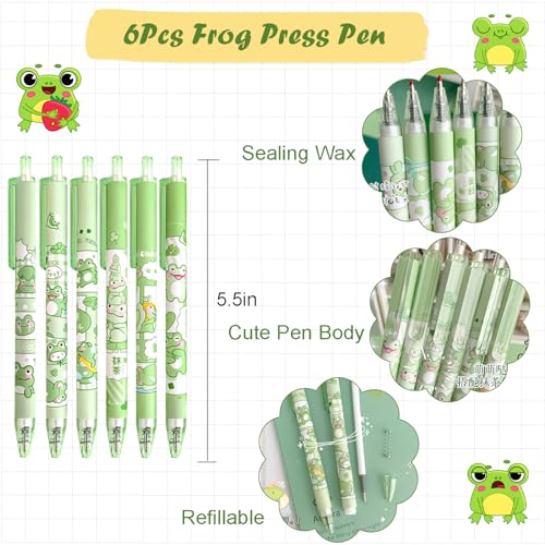 462Pcs Cute Frog Stationery Set, Kawaii Office Supplies Includes Fun Pencil Case Gel Ink Pens, Cartoon Sticky Notes Mini Notebooks Stickers Card Case As Bulk Party Gifts for Girls(Frog) - style: Frog