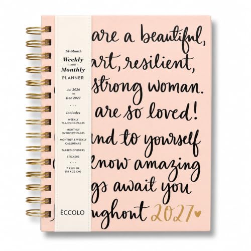 WORLD TRAVELER Academic Planner School Organizer Jul 2026-Dec 2027, 7"x9" - color: Pink