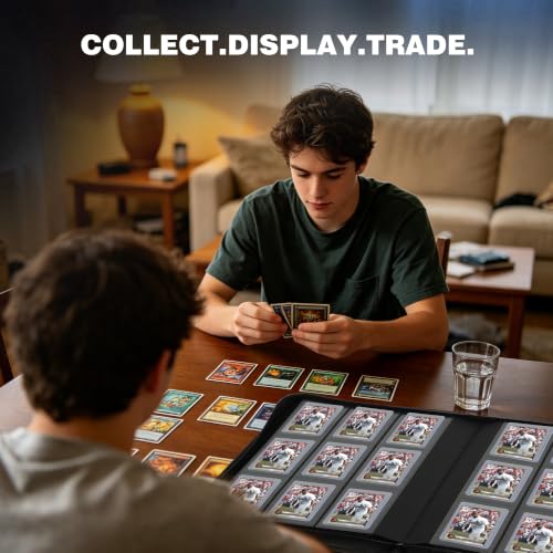 Toploader Binder 9 Pocket Holds 288 Toploaders, 204PCS Toploaders INCLUDED - color: Black 204 Toploaders
