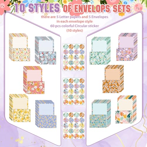 TaoBary 160 Pcs Kawaii Stationery Paper and Envelopes Set, 5.5 x 8.25'' - size: 5.5 x 8.25 Inch, style: Kawaii
