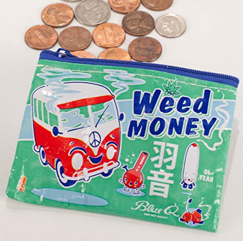 Blue Q Coin Purse - Cute Coin Pouch for Men & Women, Small Pouch Organizer - color: W-d Money