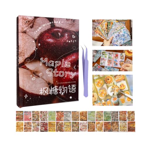 Japanese Sticker Book for Scrapbooking Supplies,Food Stickers for Planner - color: Horizon