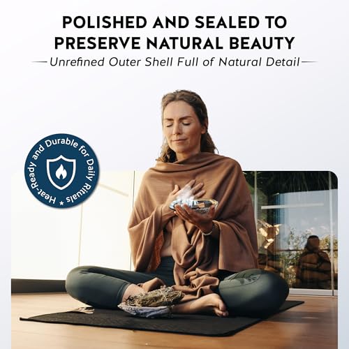 Hand Selected Abalone Shell, 5-Inch+ Polished Smudging & Display Bowl Kit - size: 5 Inches